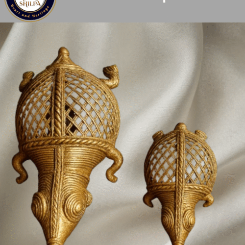 Suvarna Kurma Dvaya – Golden Brass Turtle Pair of Abundance | Dhokra Art (2 Pcs, 800 gm)