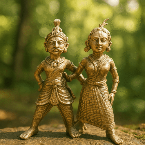 Rajya Dampati – Brass Royal Couple Figurine