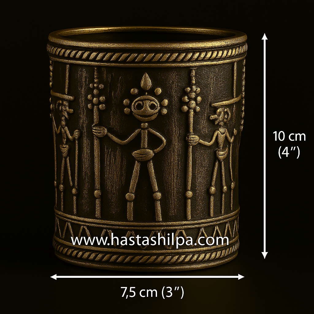 Tribal Brass Pen Stand of Collective Craft 400 Gm - Image 3