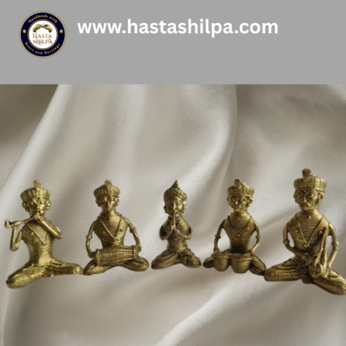 Cultural Harmony – Handcrafted  Tribal Brass Art(Set Of 5pc,1500gm)