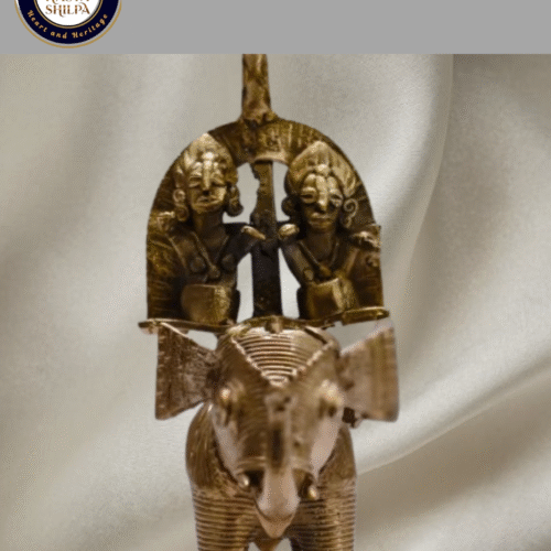 Lakshmi Narayan on Elephant – Divine Brass Sculpture of Prosperity & Strength (300gm)