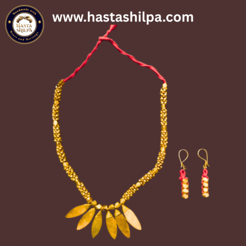 Patra Shobhā – Handmade Dhokra Tribal Necklace & Earring Set (19")